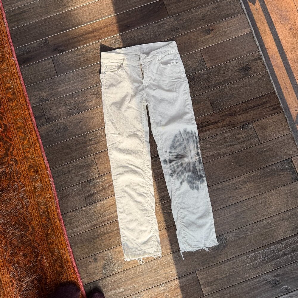Zadig Denim size 27 white with tie die